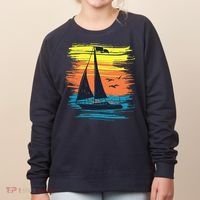 Retro Sail Boat Sailing Graphic Women's Sweatshirt thumb 0
