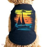 Retro Sail Boat Sailing Graphic Doggie Tank thumb 0
