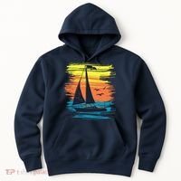 Retro Sail Boat Sailing Graphic Hoodie thumb 0