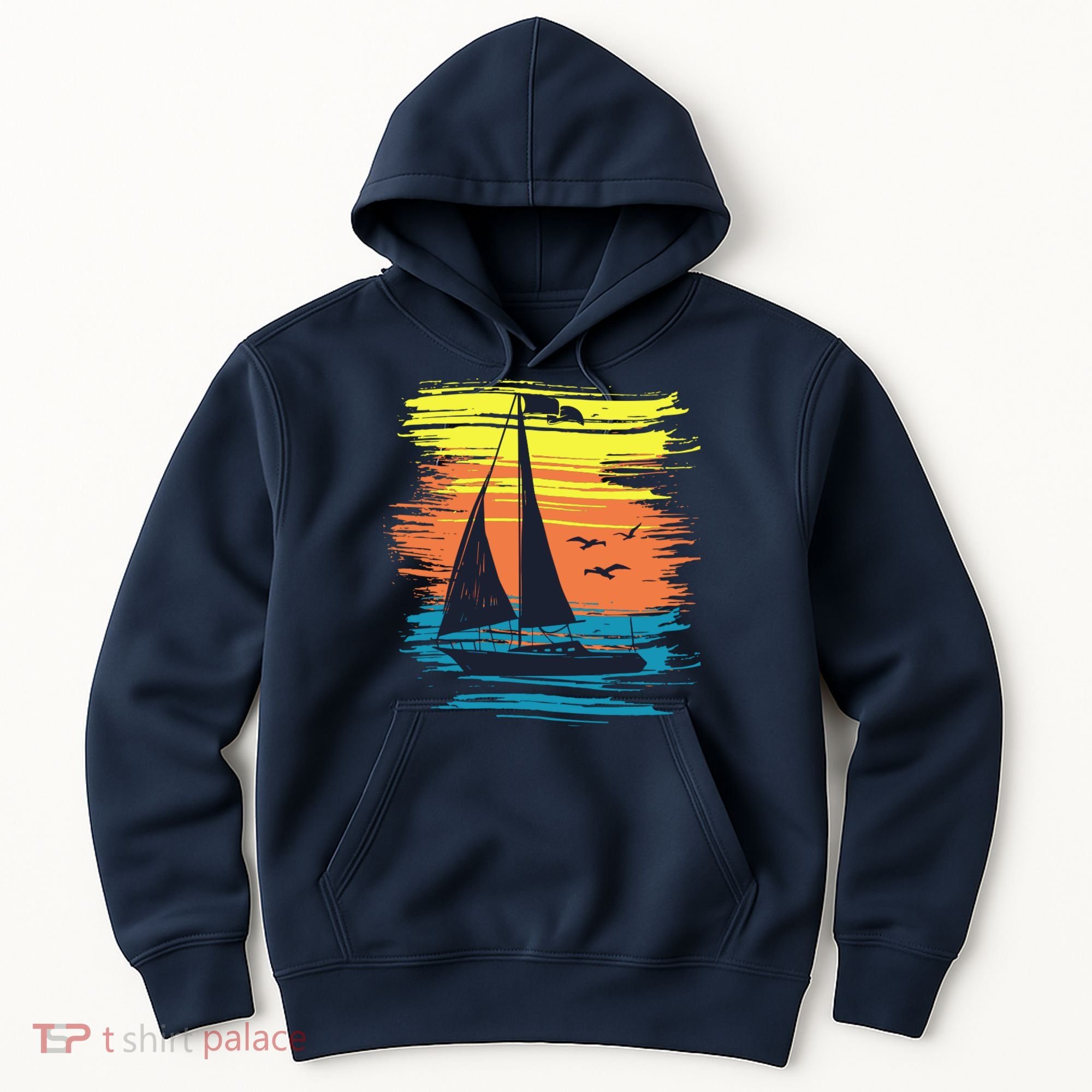 Retro Sail Boat Sailing Graphic Hoodie