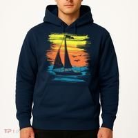 Retro Sail Boat Sailing Graphic Hoodie thumb 2