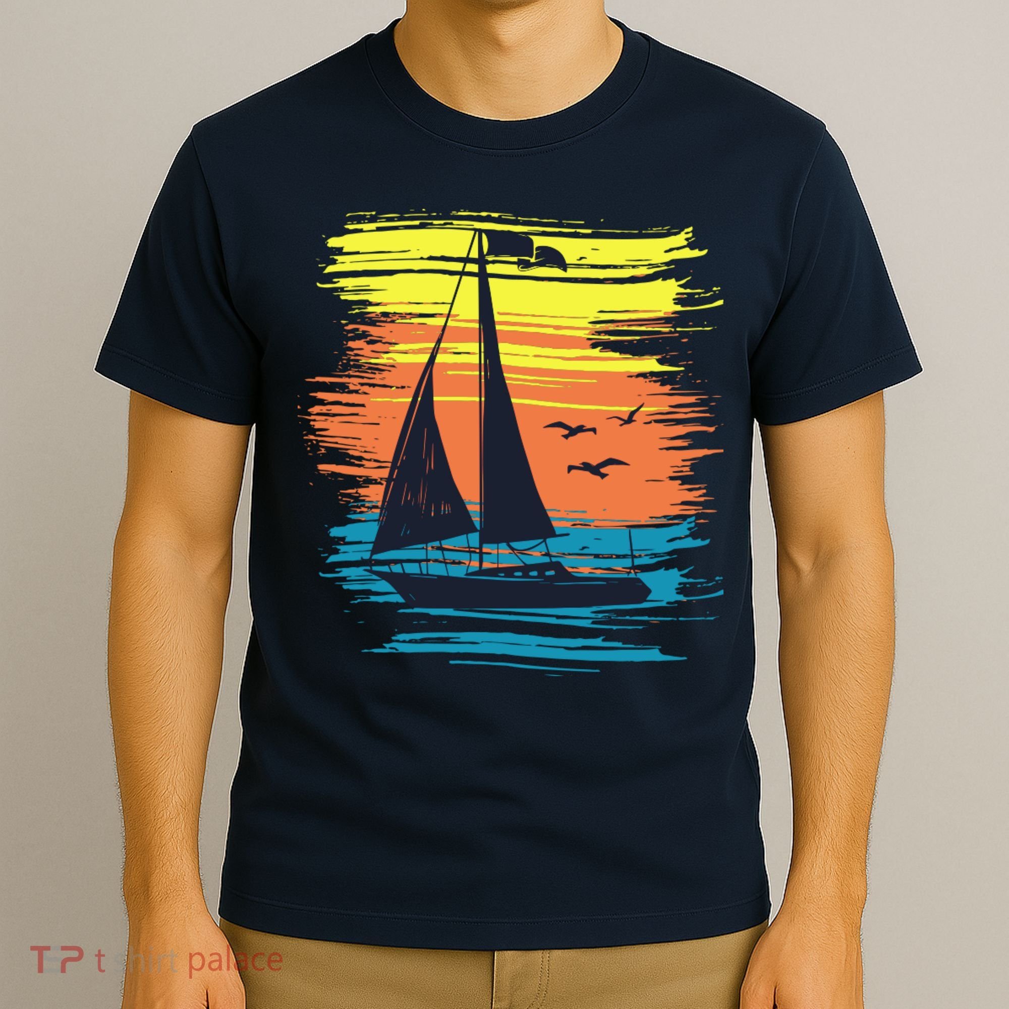 Retro Sail Boat Sailing Graphic T-Shirt