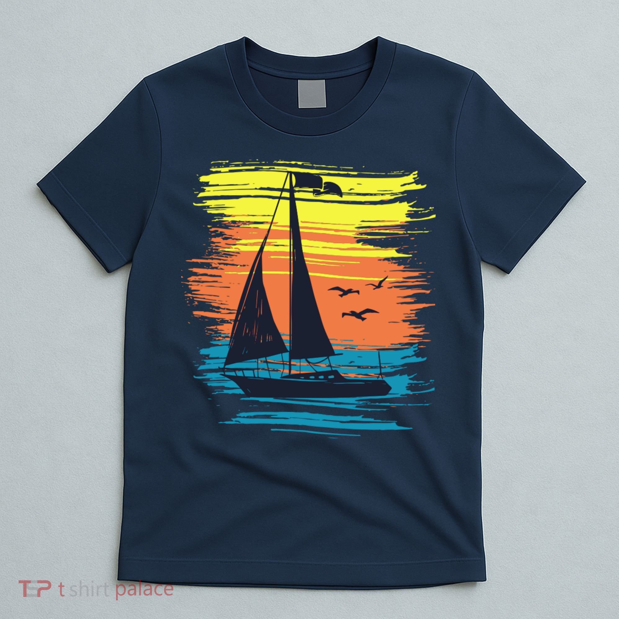 Retro Sail Boat Sailing Graphic T-Shirt