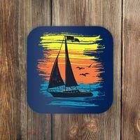 Retro Sail Boat Sailing Graphic Coaster thumb 0