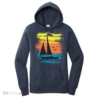 Retro Sail Boat Sailing Graphic Women's Hoodie