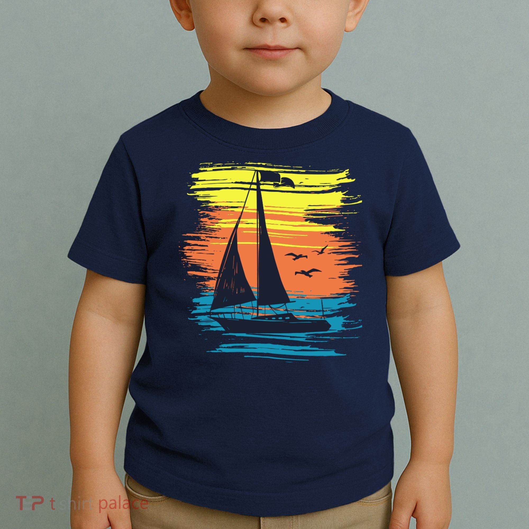 Retro Sail Boat Sailing Graphic Toddler T-Shirt