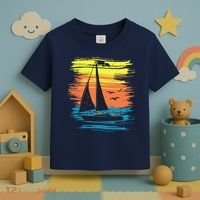 Retro Sail Boat Sailing Graphic Toddler T-Shirt thumb 3