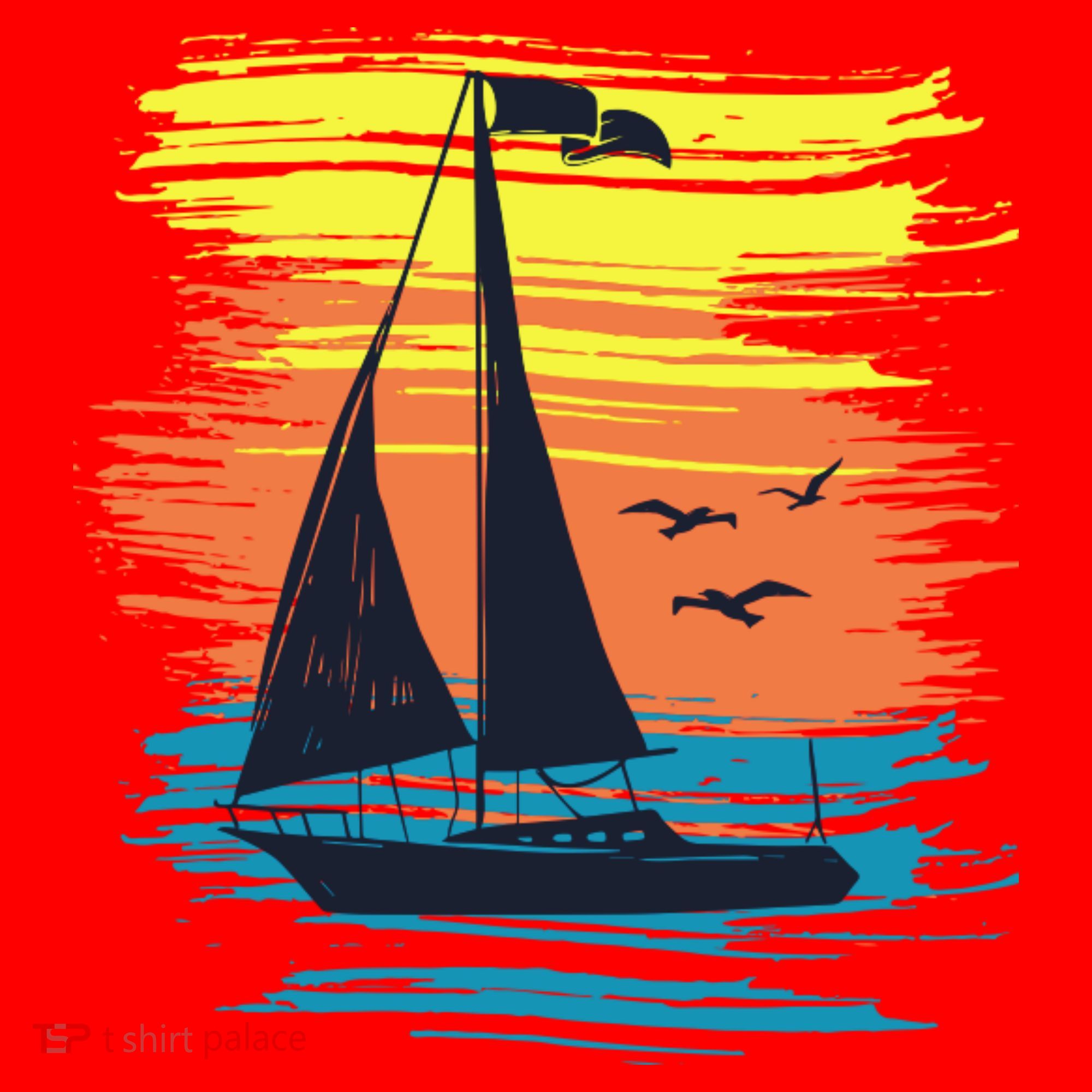Retro Sail Boat Sailing Graphic Santa Hat