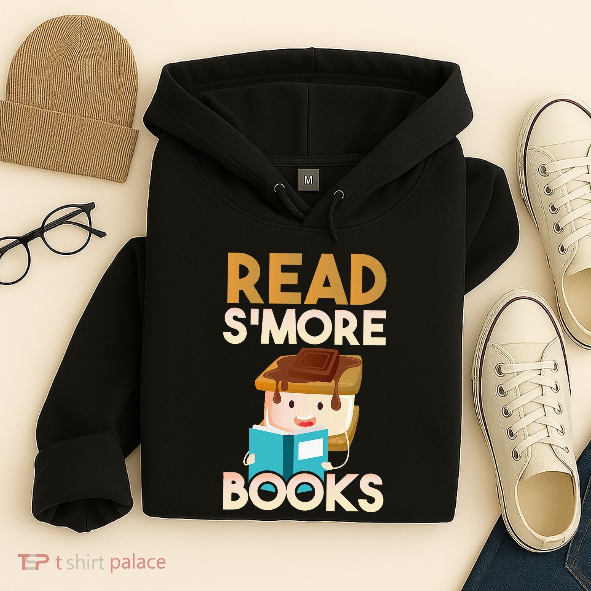 Read SMore Books Camping Bookworm Boy Cute Librarian Hoodie