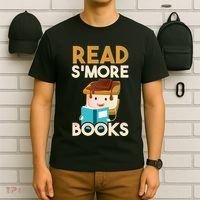 Read SMore Books Camping Bookworm Boy Cute Librarian T-Shirt thumb 6