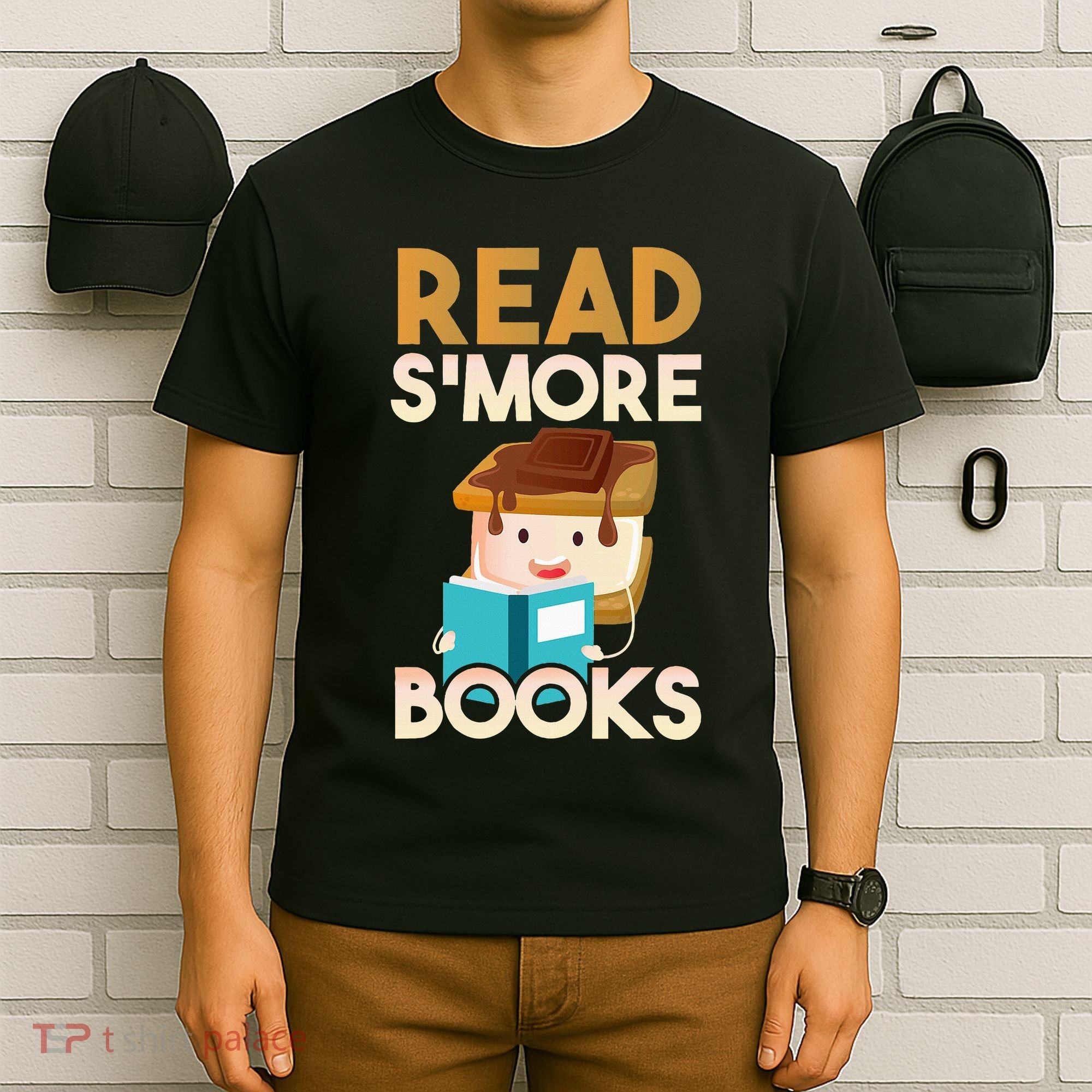 Read SMore Books Camping Bookworm Boy Cute Librarian T-Shirt