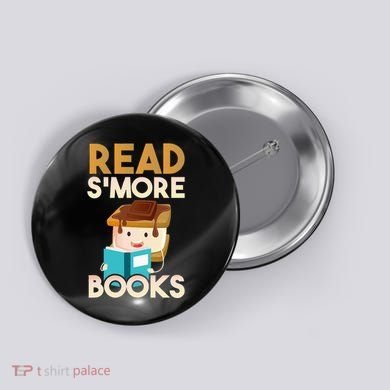 Read SMore Books Camping Bookworm Boy Cute Librarian Button