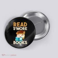 Read SMore Books Camping Bookworm Boy Cute Librarian Button thumb 0