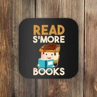 Read SMore Books Camping Bookworm Boy Cute Librarian Coaster thumb 0