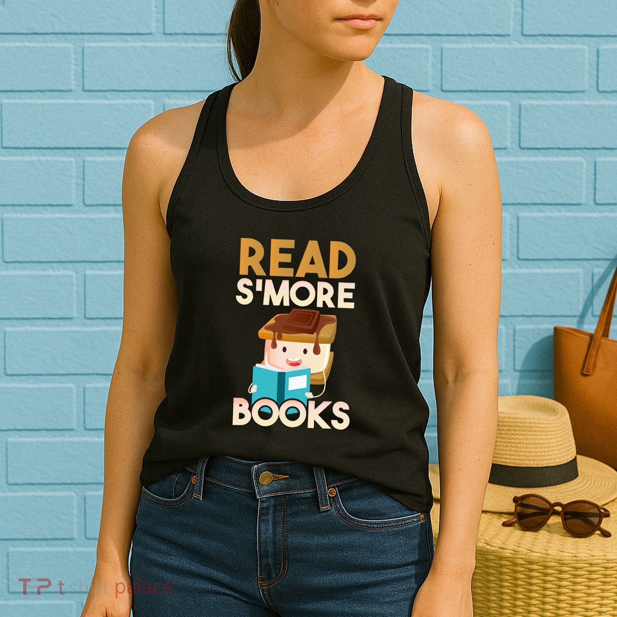 Read SMore Books Camping Bookworm Boy Cute Librarian Women's Tank Top
