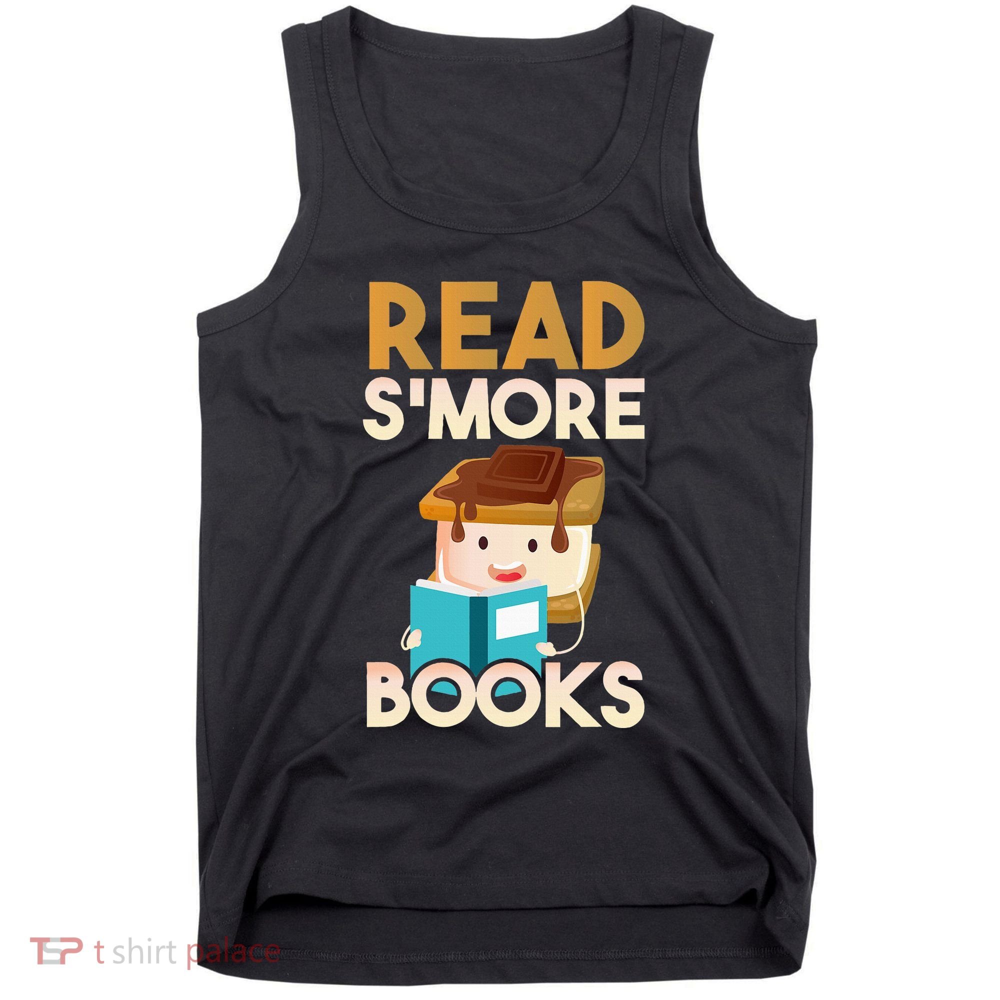 Read SMore Books Camping Bookworm Boy Cute Librarian Tank Top