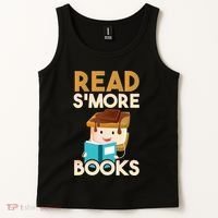 Read SMore Books Camping Bookworm Boy Cute Librarian Tank Top thumb 2