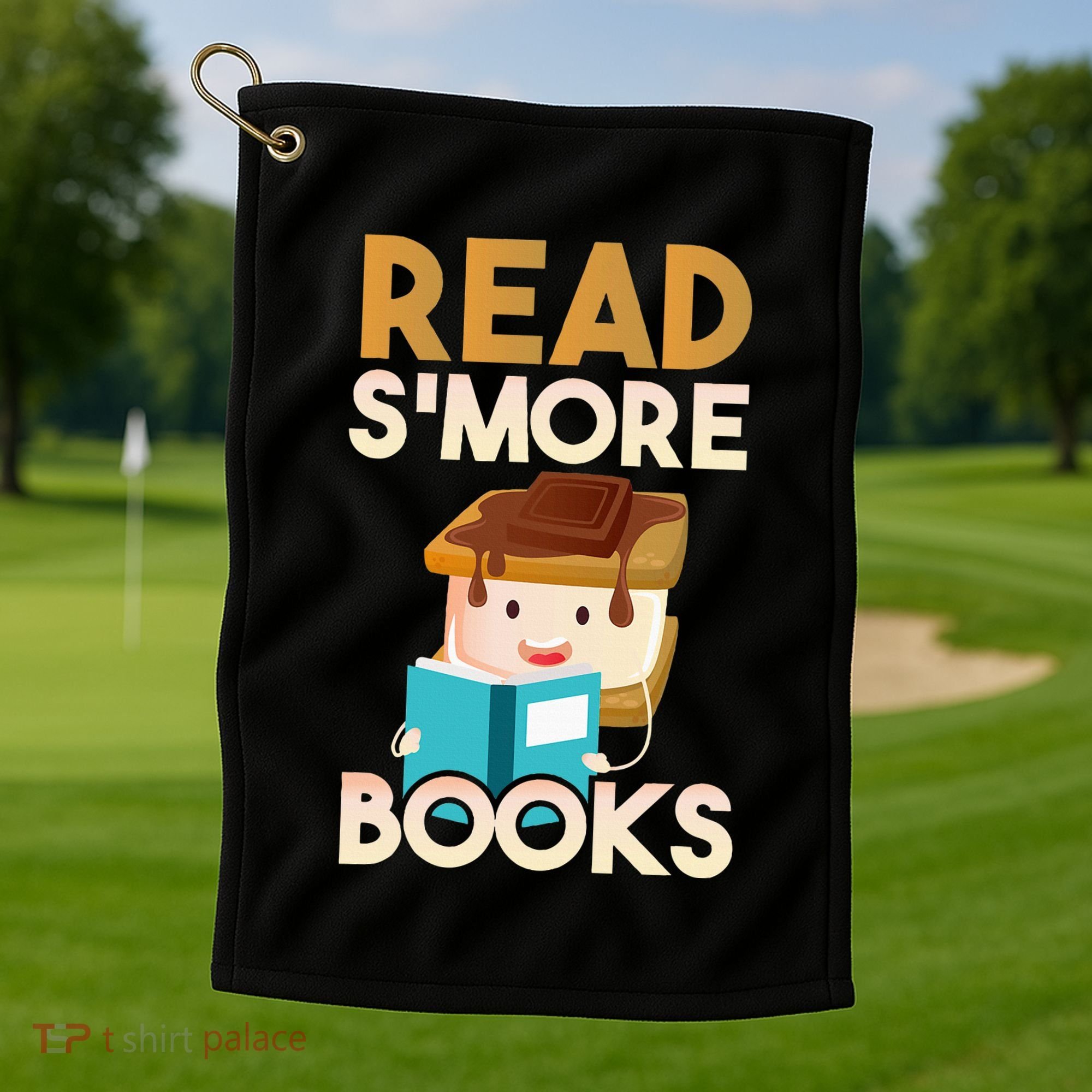 Read SMore Books Camping Bookworm Boy Cute Librarian Golf Towel