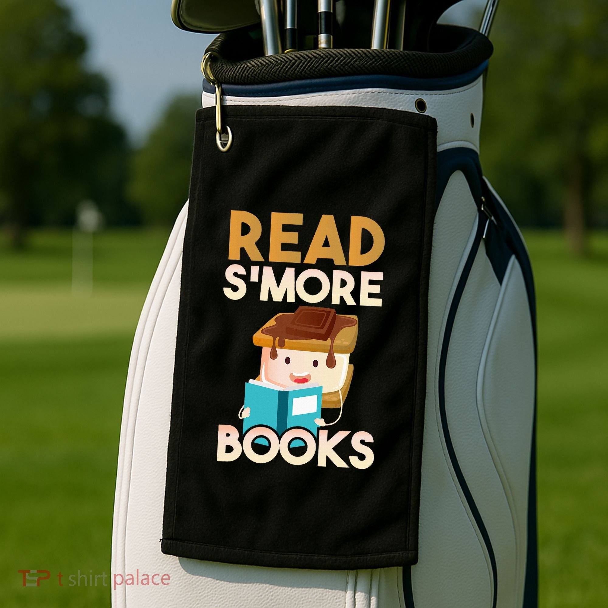 Read SMore Books Camping Bookworm Boy Cute Librarian Golf Towel