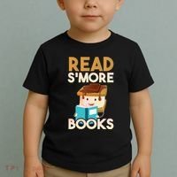 Read SMore Books Camping Bookworm Boy Cute Librarian Toddler T-Shirt thumb 2