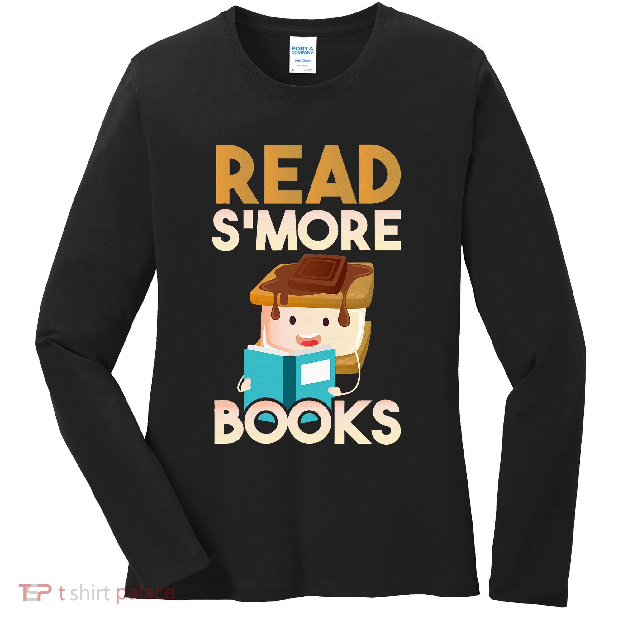 Read SMore Books Camping Bookworm Boy Cute Librarian Women's Long Sleeve Shirt