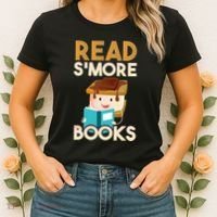Read SMore Books Camping Bookworm Boy Cute Librarian Women's T-Shirt thumb 2
