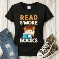 Read SMore Books Camping Bookworm Boy Cute Librarian Women's T-Shirt thumb 3