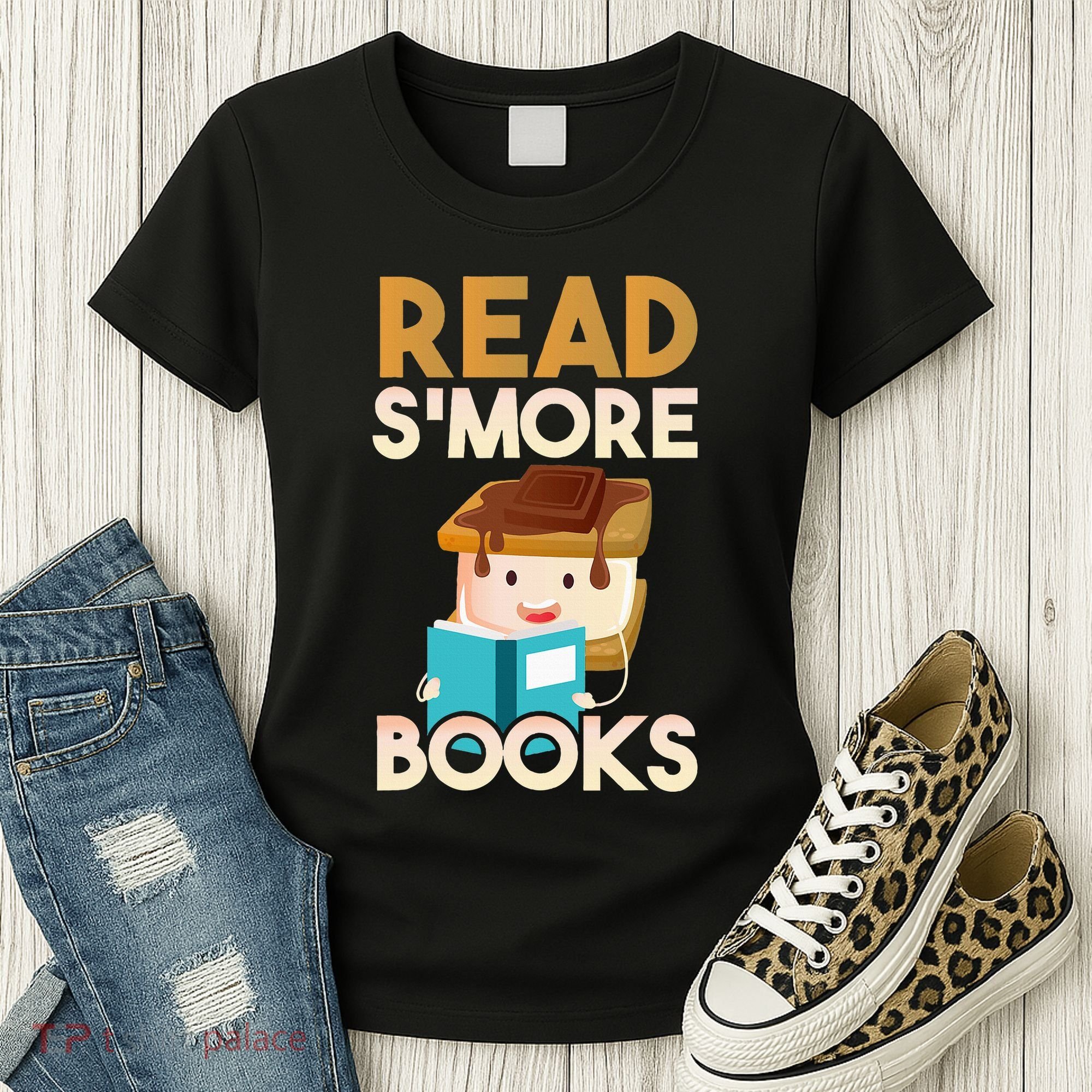 Read SMore Books Camping Bookworm Boy Cute Librarian Women's T-Shirt