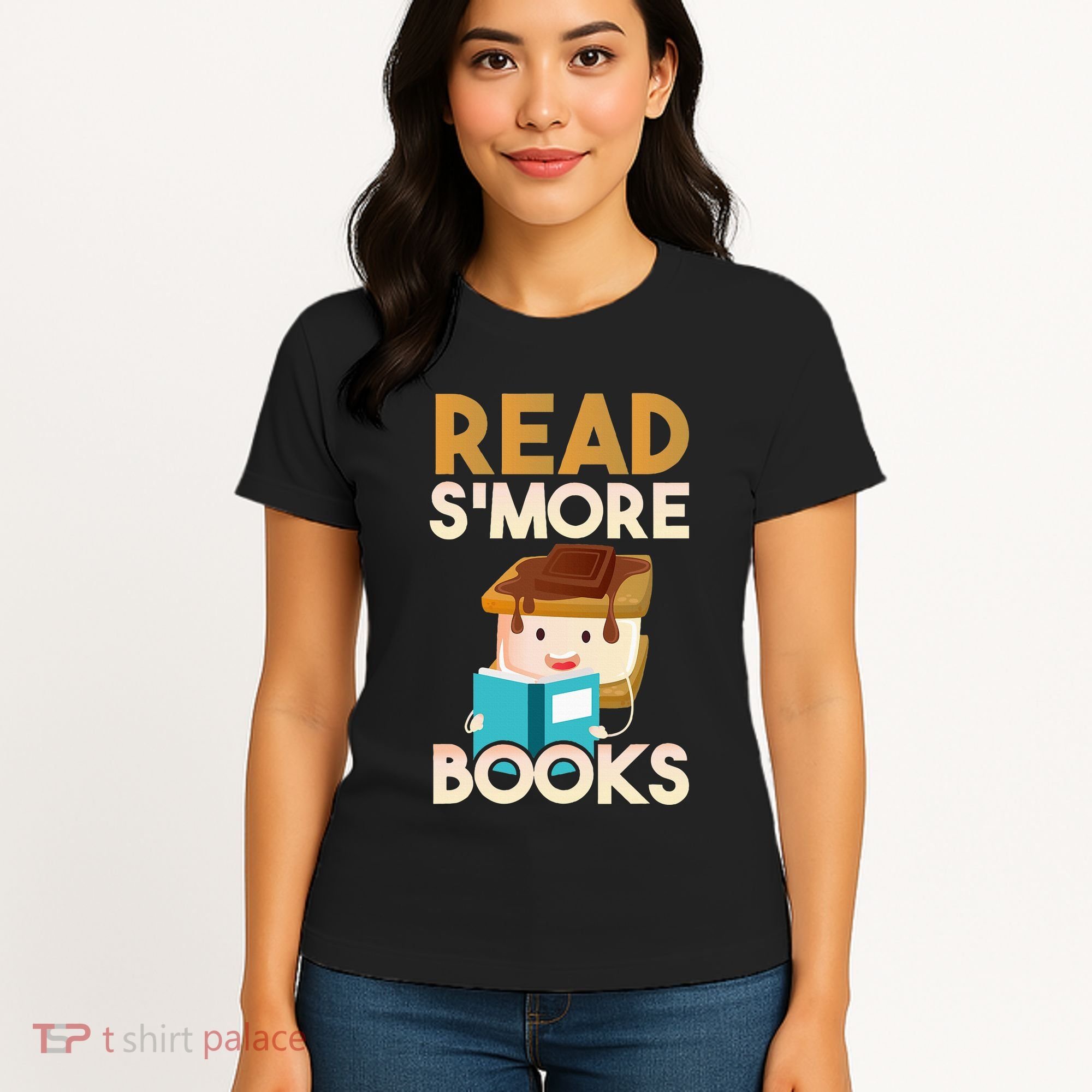 Read SMore Books Camping Bookworm Boy Cute Librarian Women's T-Shirt
