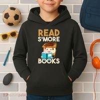 Read SMore Books Camping Bookworm Boy Cute Librarian Kids Hoodie thumb 2
