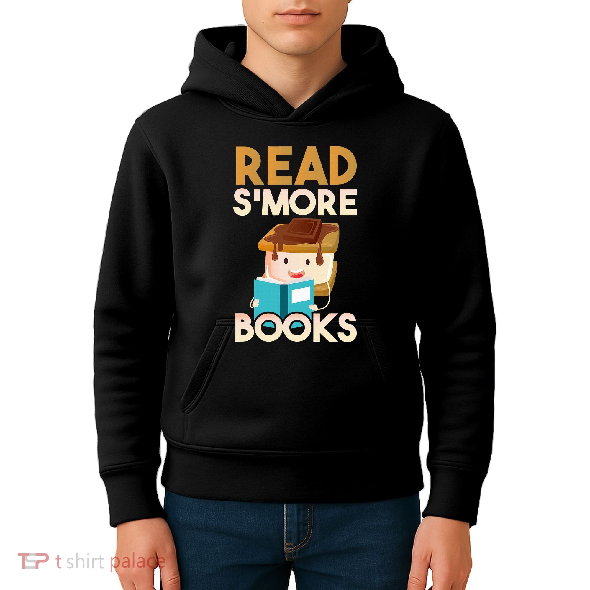 Read SMore Books Camping Bookworm Boy Cute Librarian Kids Hoodie