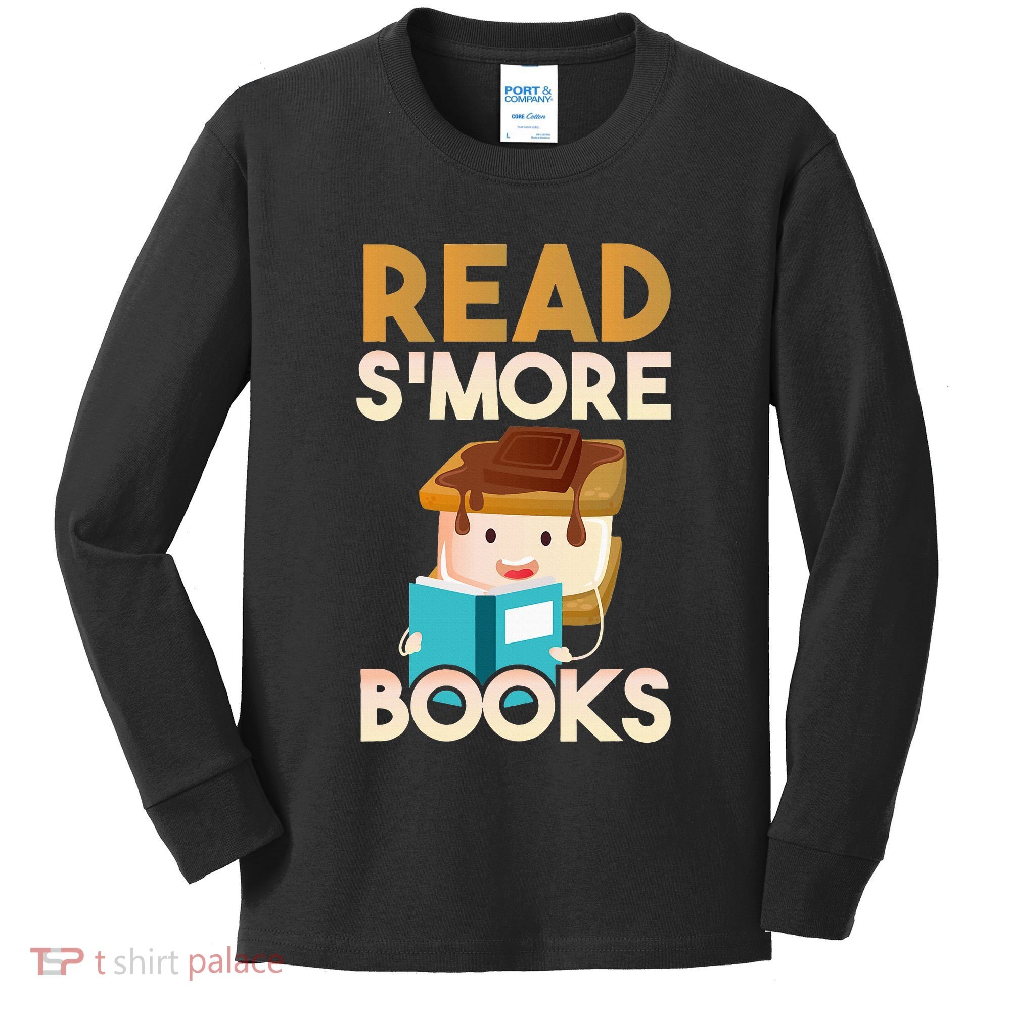 Read SMore Books Camping Bookworm Boy Cute Librarian Kids Long Sleeve Shirt