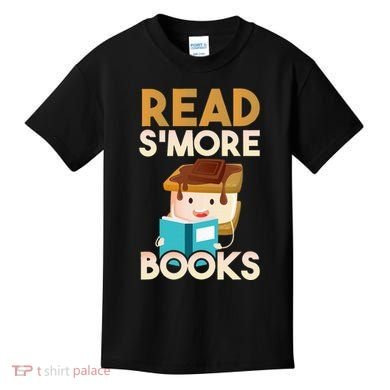 Read SMore Books Camping Bookworm Boy Cute Librarian Kids T-Shirt