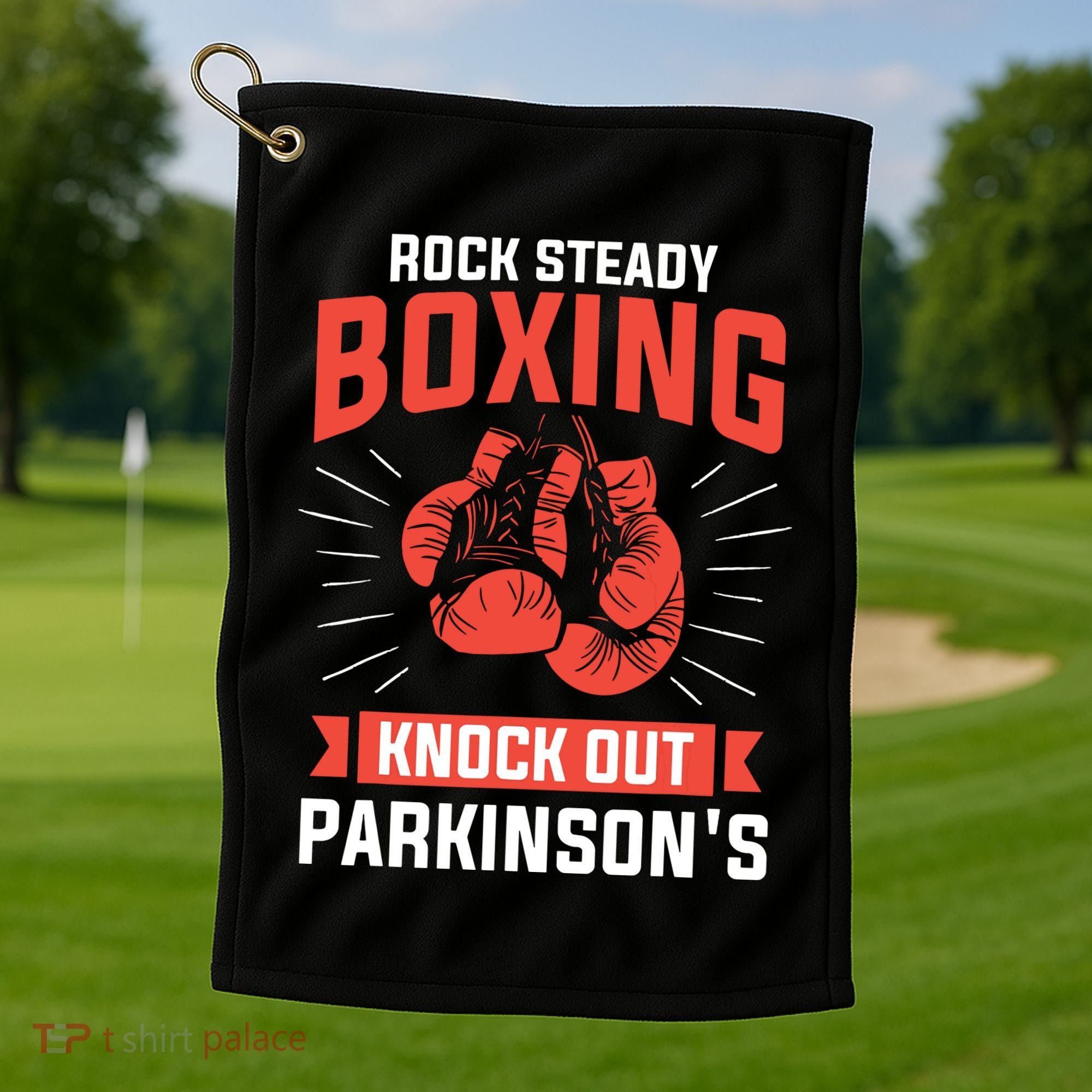 Rock Steady Boxing Knock Out Parkinsons Boxer Golf Towel