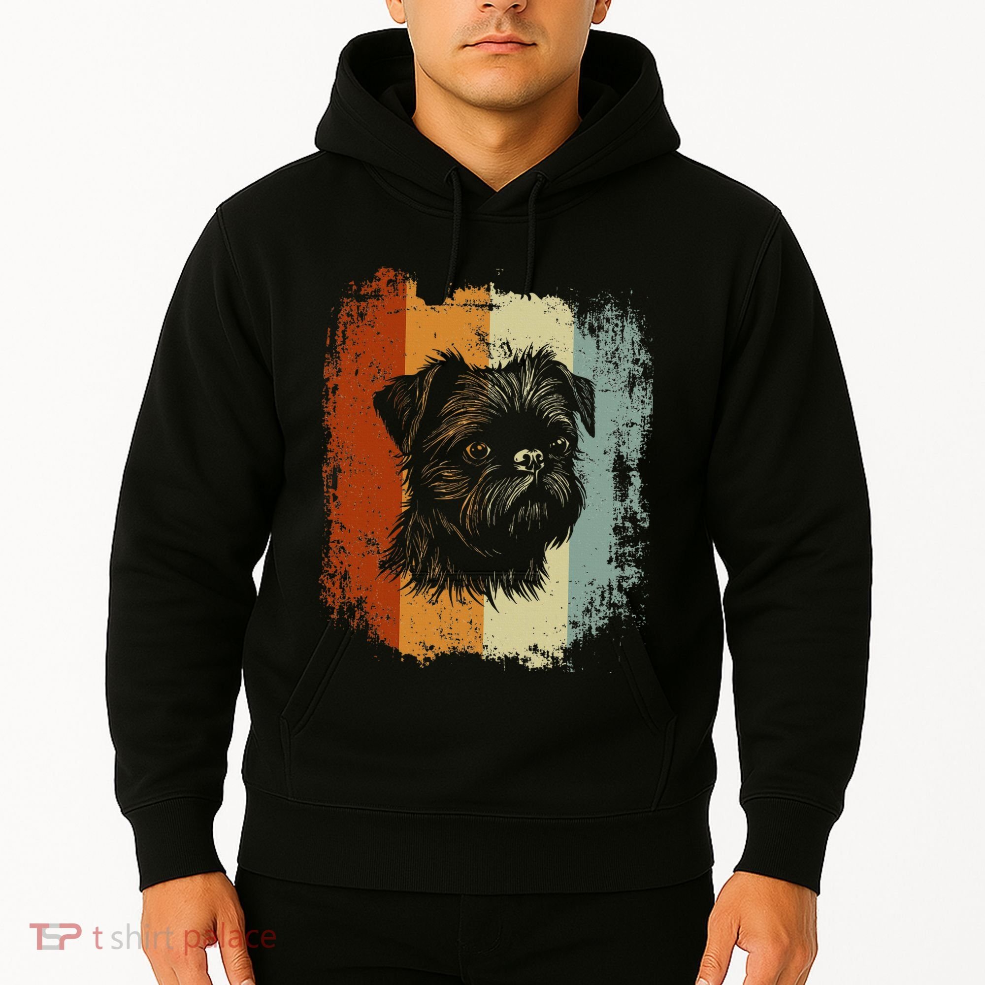 Retro Style Brussels Griffon Dog Hoodie
