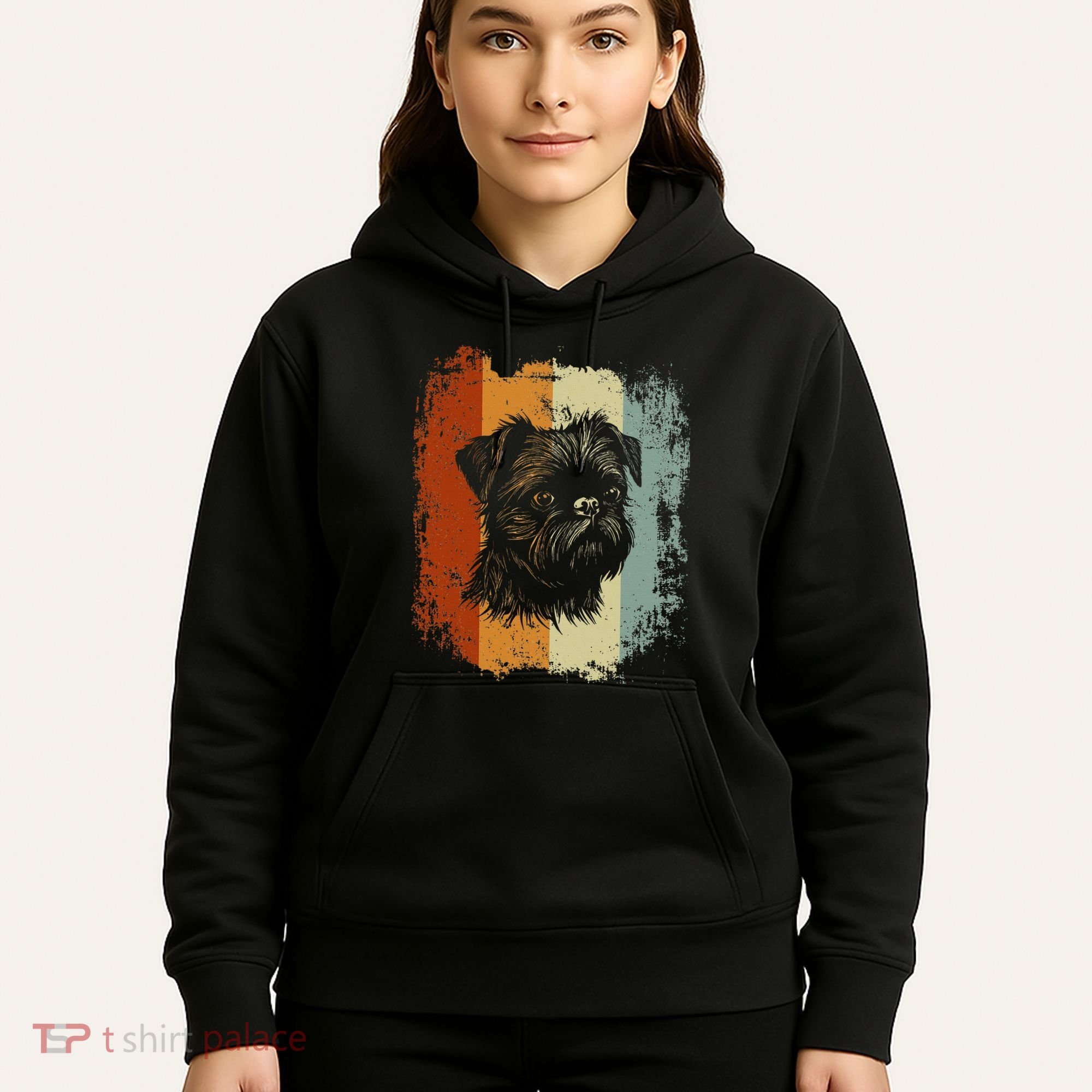 Retro Style Brussels Griffon Dog Hoodie