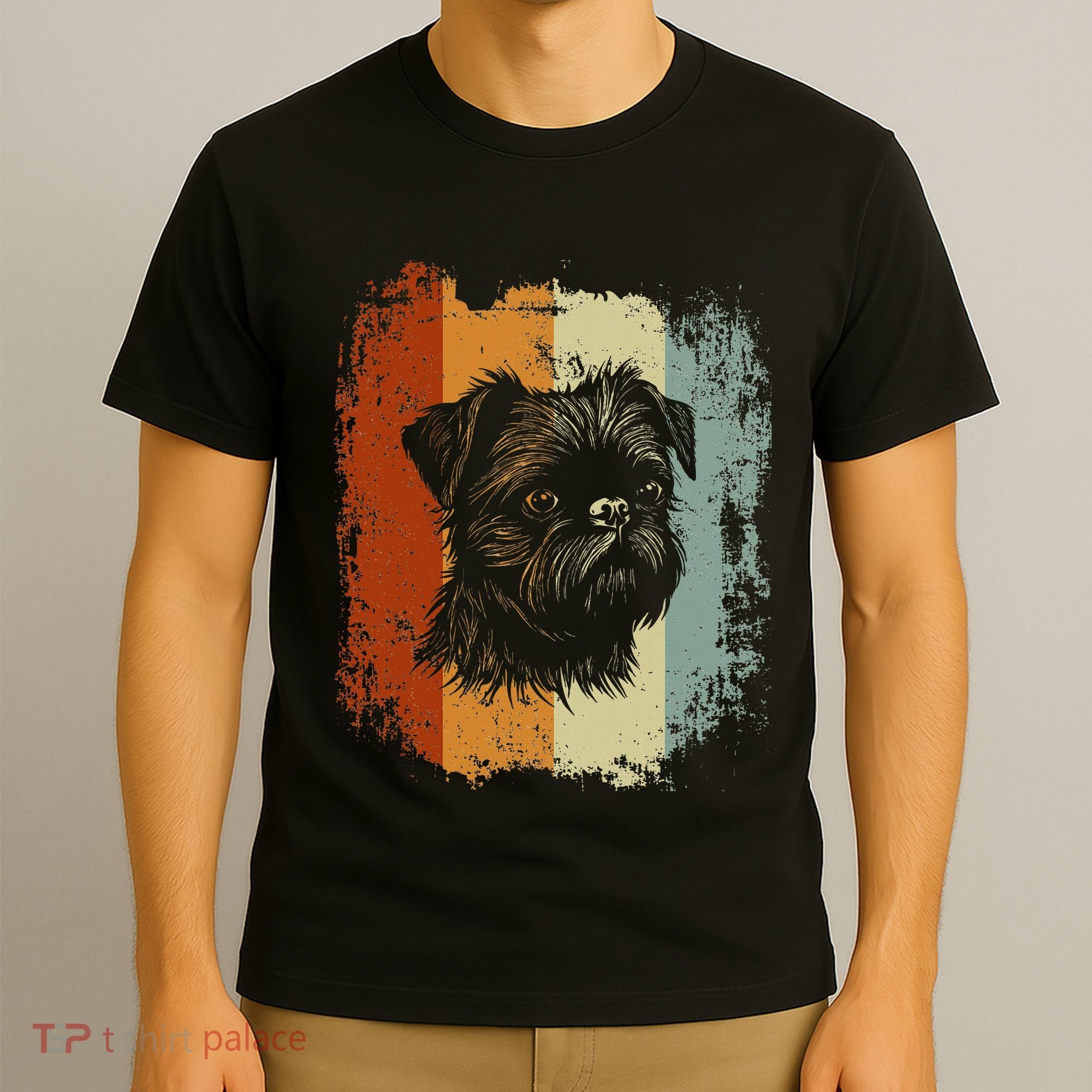 Retro Style Brussels Griffon Dog T-Shirt