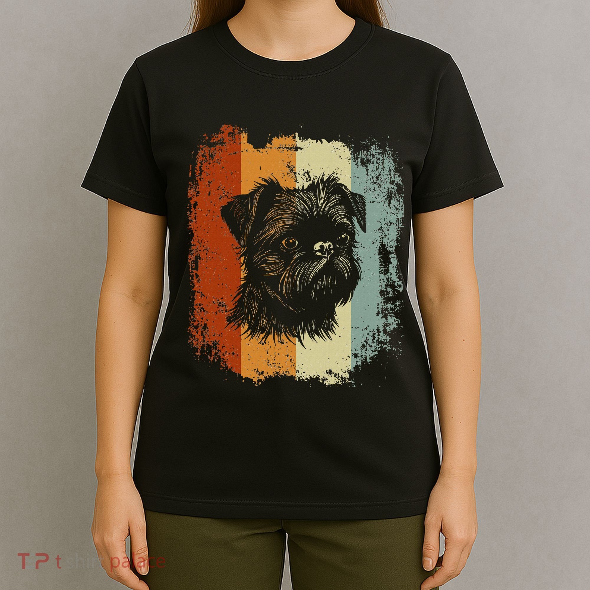 Retro Style Brussels Griffon Dog T-Shirt