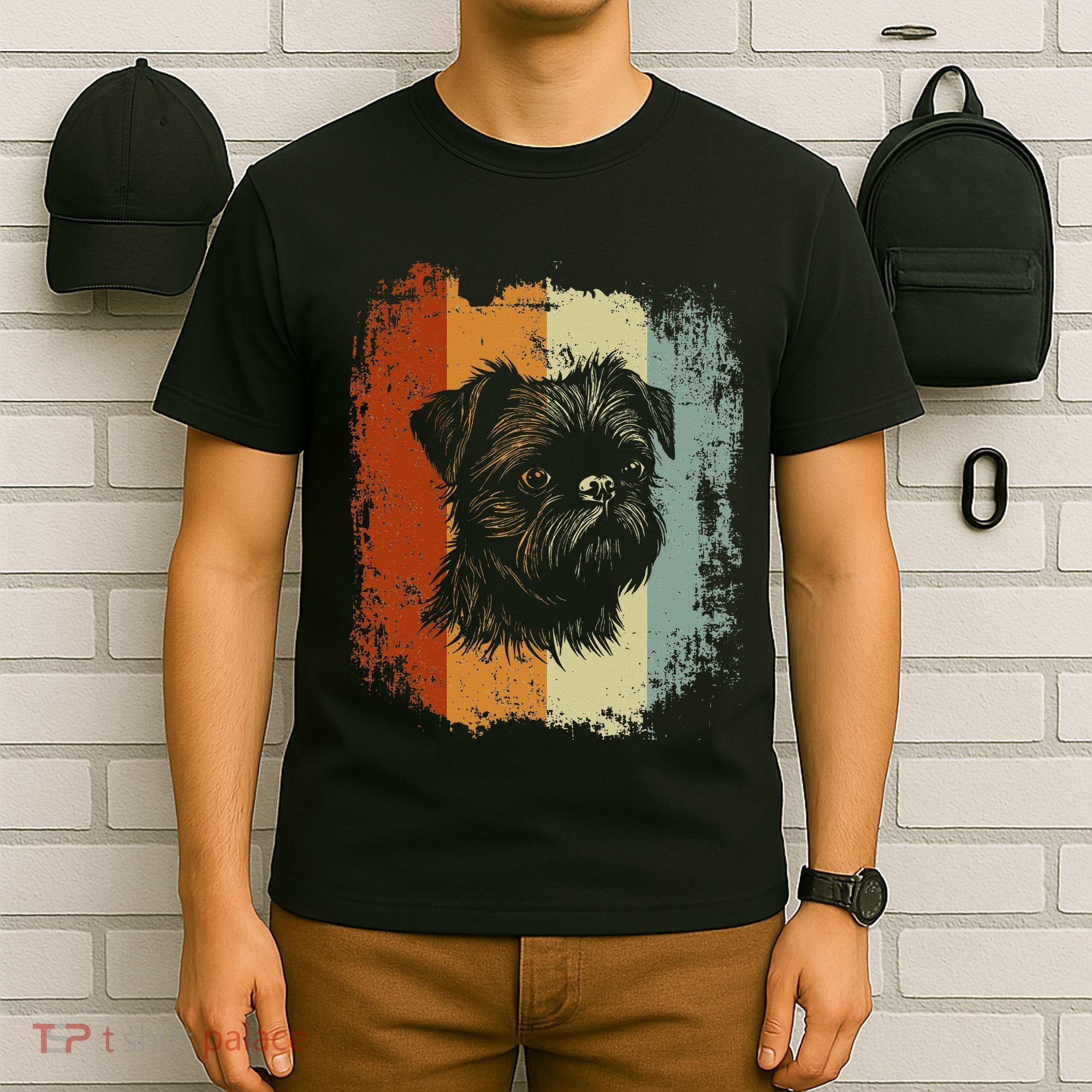 Retro Style Brussels Griffon Dog T-Shirt