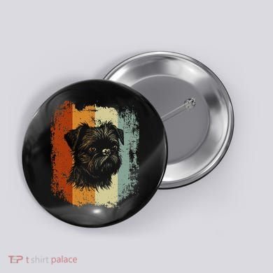 Retro Style Brussels Griffon Dog Button