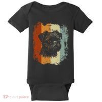 Retro Style Brussels Griffon Dog Baby Bodysuit thumb 0
