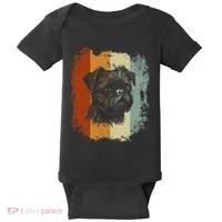 Retro Style Brussels Griffon Dog Baby Bodysuit thumb 0