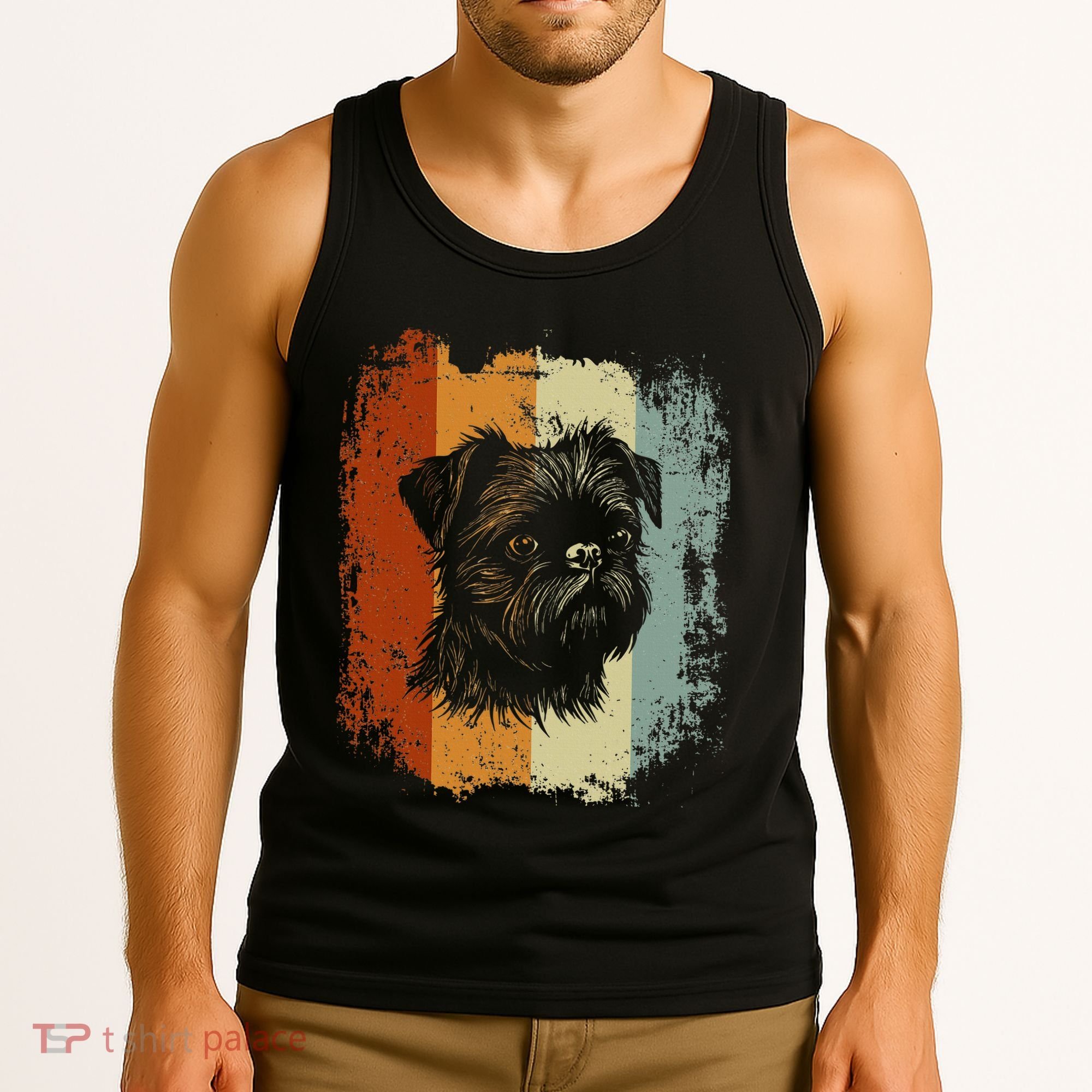 Retro Style Brussels Griffon Dog Tank Top