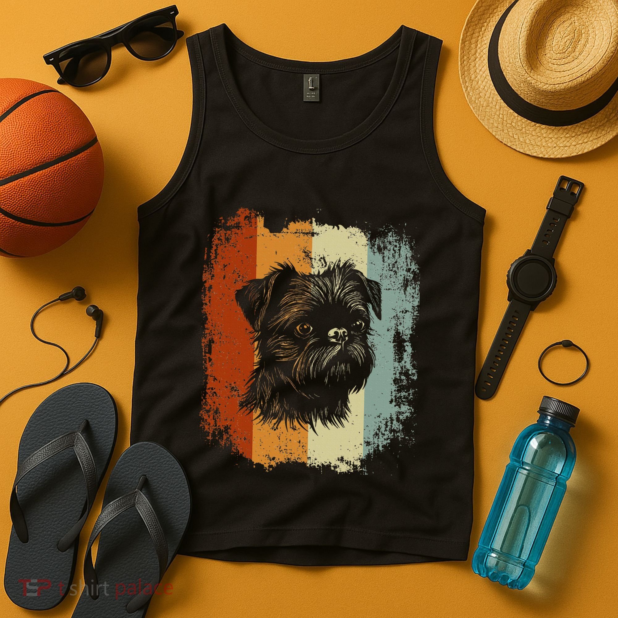 Retro Style Brussels Griffon Dog Tank Top