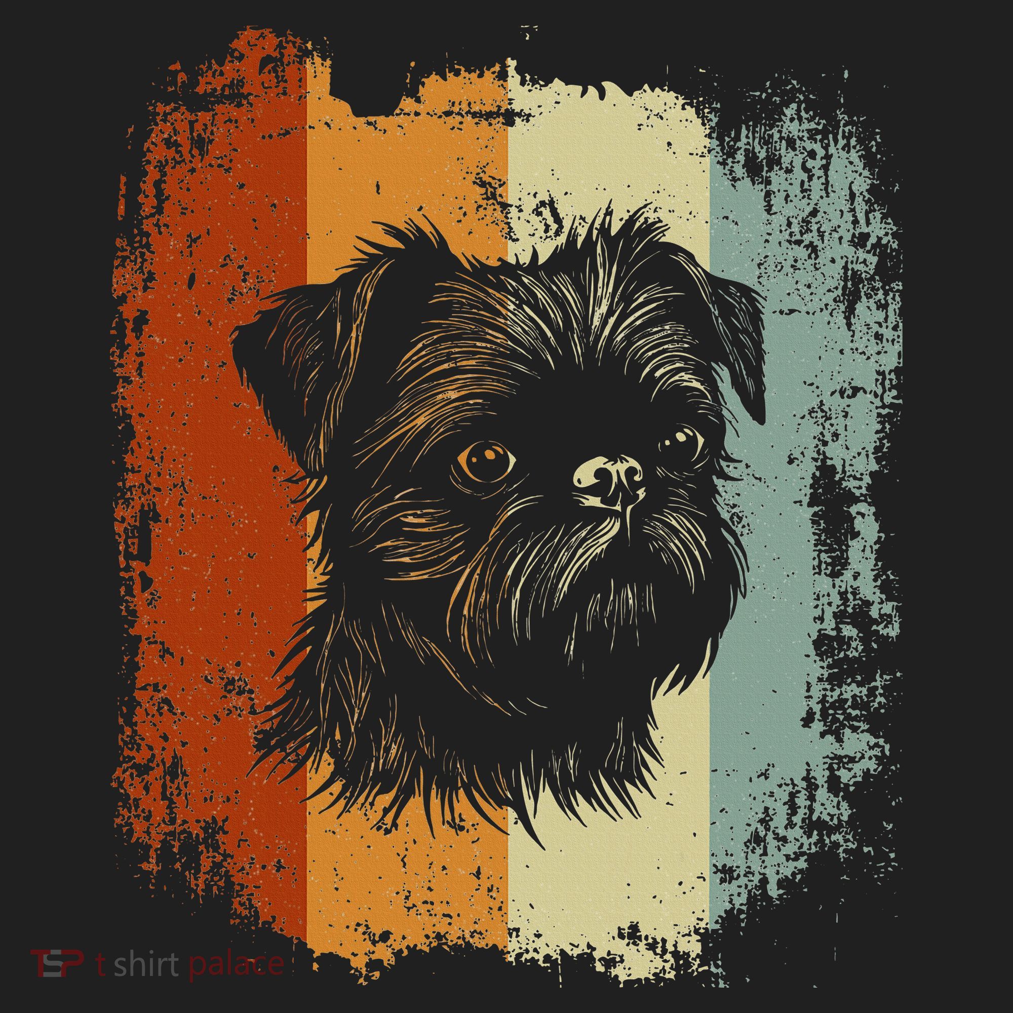 Retro Style Brussels Griffon Dog Golf Towel