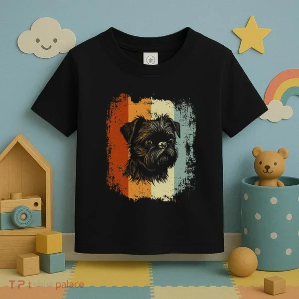 Retro Style Brussels Griffon Dog Toddler T-Shirt