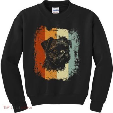Retro Style Brussels Griffon Dog Kids Sweatshirt