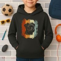 Retro Style Brussels Griffon Dog Kids Hoodie thumb 2