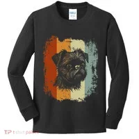 Retro Style Brussels Griffon Dog Kids Long Sleeve Shirt thumb 0
