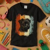 Retro Style Brussels Griffon Dog Kids T-Shirt thumb 3